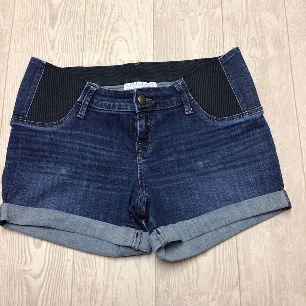 Isabel Maternity shorts by Ingrid & Isabel Blue Denim midi shorts